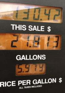 The price of gas in Molokai.  Let's just say, unaffordable!